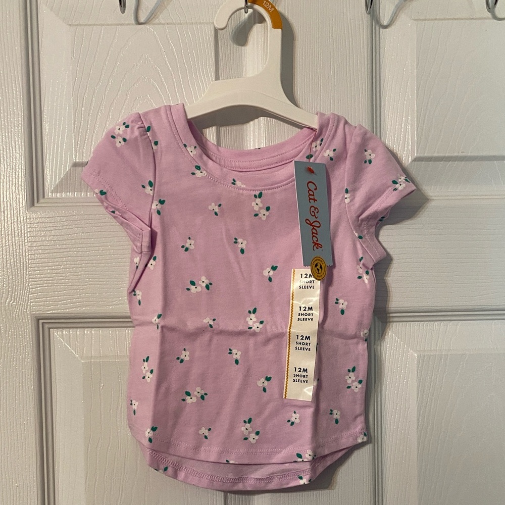Cat & Jack Purple Floral Kids T-Shirt